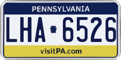 PA license plate LHA6526