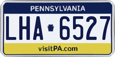 PA license plate LHA6527
