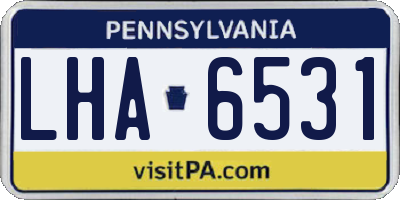 PA license plate LHA6531