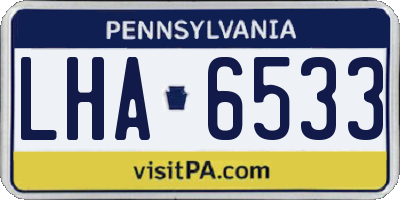 PA license plate LHA6533