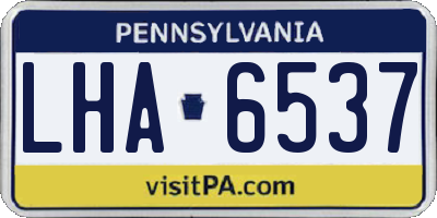 PA license plate LHA6537