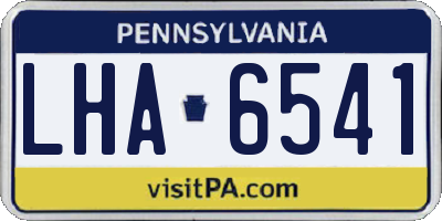 PA license plate LHA6541