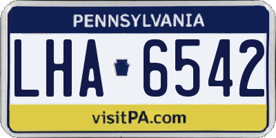 PA license plate LHA6542