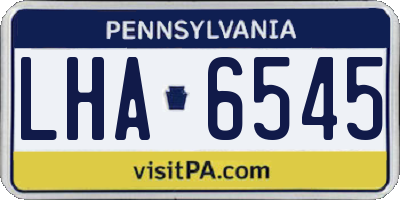 PA license plate LHA6545