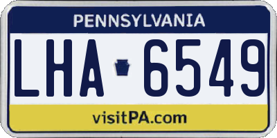 PA license plate LHA6549