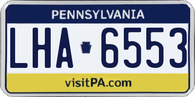 PA license plate LHA6553
