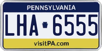 PA license plate LHA6555
