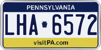 PA license plate LHA6572