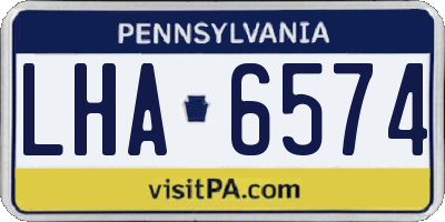 PA license plate LHA6574