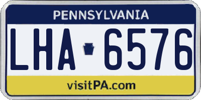 PA license plate LHA6576
