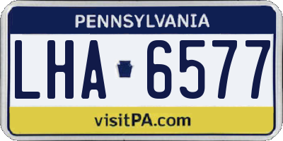 PA license plate LHA6577