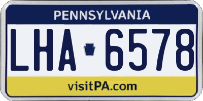 PA license plate LHA6578