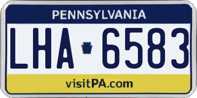 PA license plate LHA6583