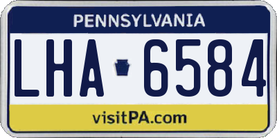 PA license plate LHA6584