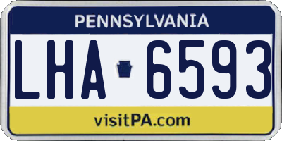 PA license plate LHA6593