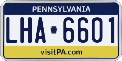 PA license plate LHA6601