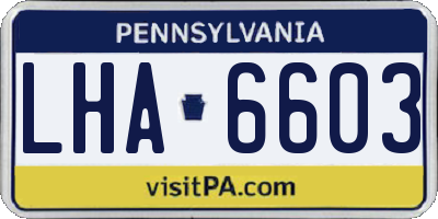 PA license plate LHA6603
