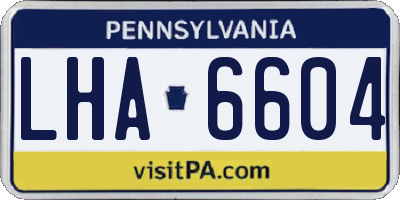 PA license plate LHA6604