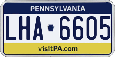 PA license plate LHA6605