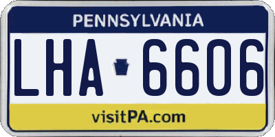 PA license plate LHA6606