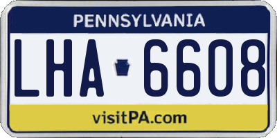PA license plate LHA6608