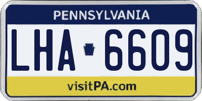 PA license plate LHA6609