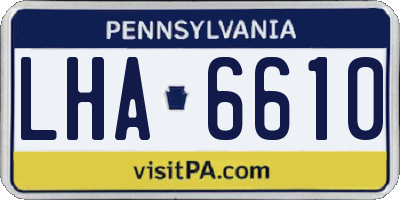 PA license plate LHA6610