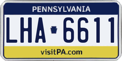 PA license plate LHA6611