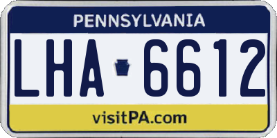 PA license plate LHA6612