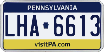 PA license plate LHA6613