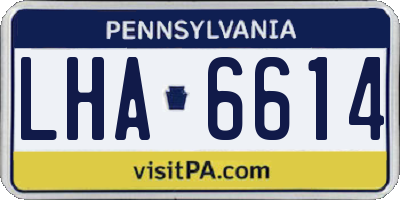 PA license plate LHA6614