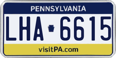 PA license plate LHA6615