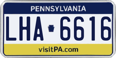 PA license plate LHA6616