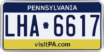 PA license plate LHA6617
