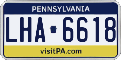 PA license plate LHA6618