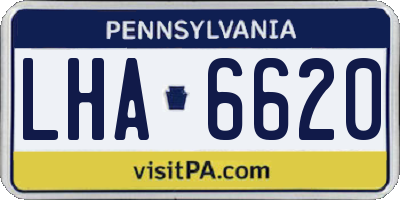 PA license plate LHA6620
