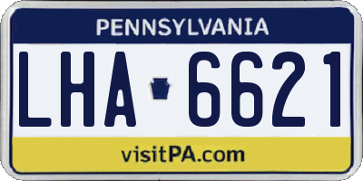 PA license plate LHA6621