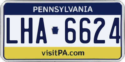 PA license plate LHA6624