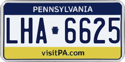 PA license plate LHA6625