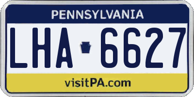 PA license plate LHA6627