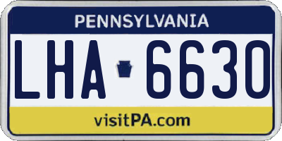 PA license plate LHA6630