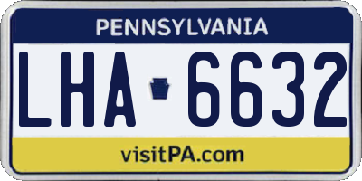 PA license plate LHA6632
