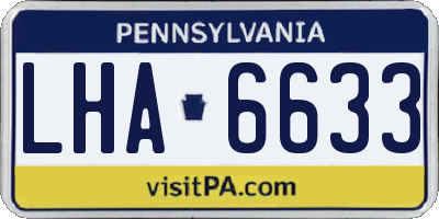 PA license plate LHA6633