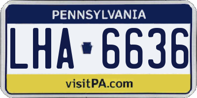 PA license plate LHA6636