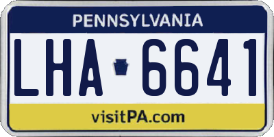 PA license plate LHA6641