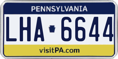 PA license plate LHA6644