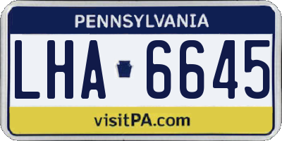 PA license plate LHA6645