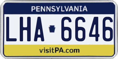 PA license plate LHA6646