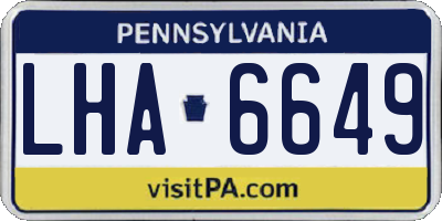 PA license plate LHA6649