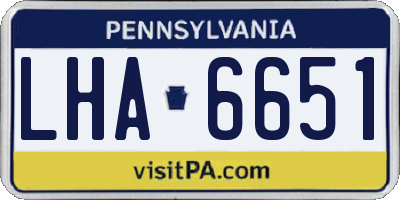 PA license plate LHA6651